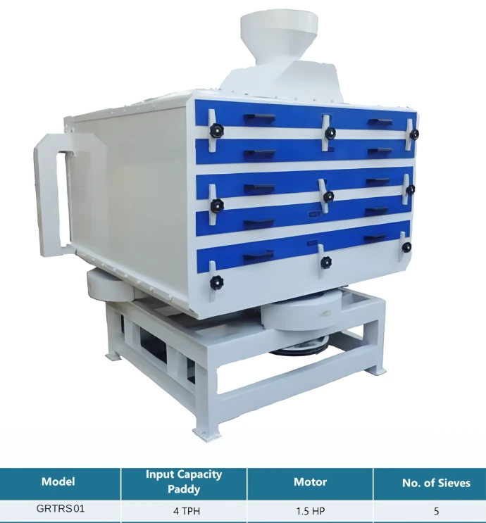 Rice shifter machine used to separate broken rice and whole rice grains in rice milling plants